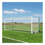Porter Gill U90 Portable World Cup Soccer Goals; 8' X 24'; White W/Net Posts