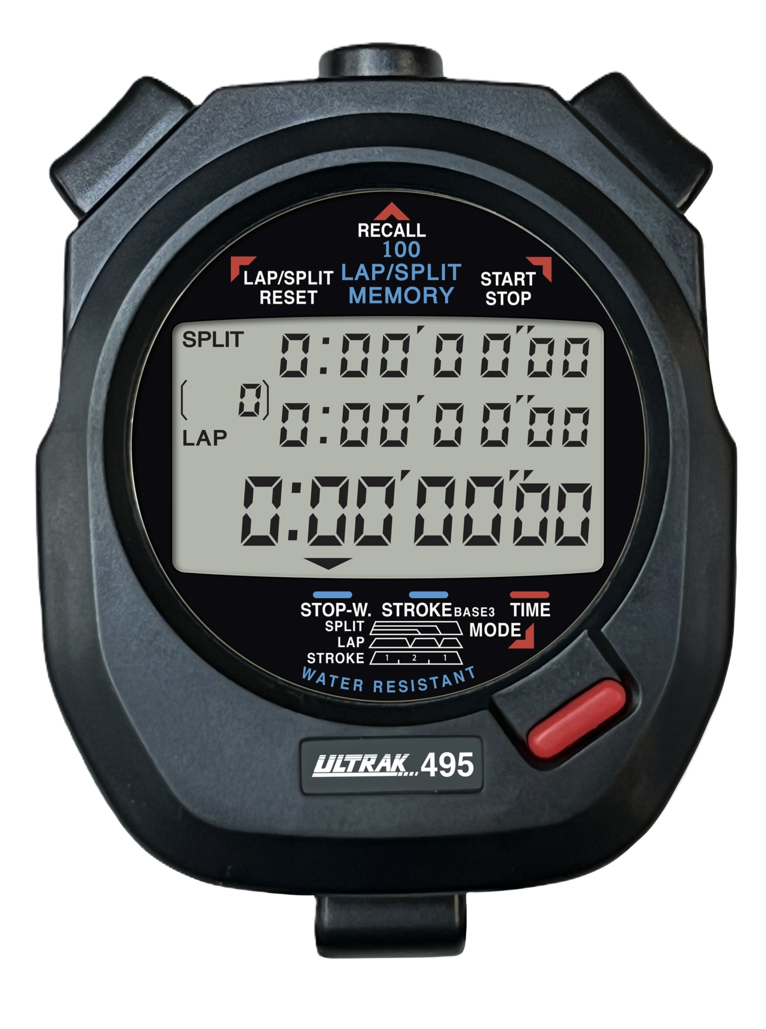 Ultrak 495 – 100-Lap Memory Stopwatch (3-Line Display)