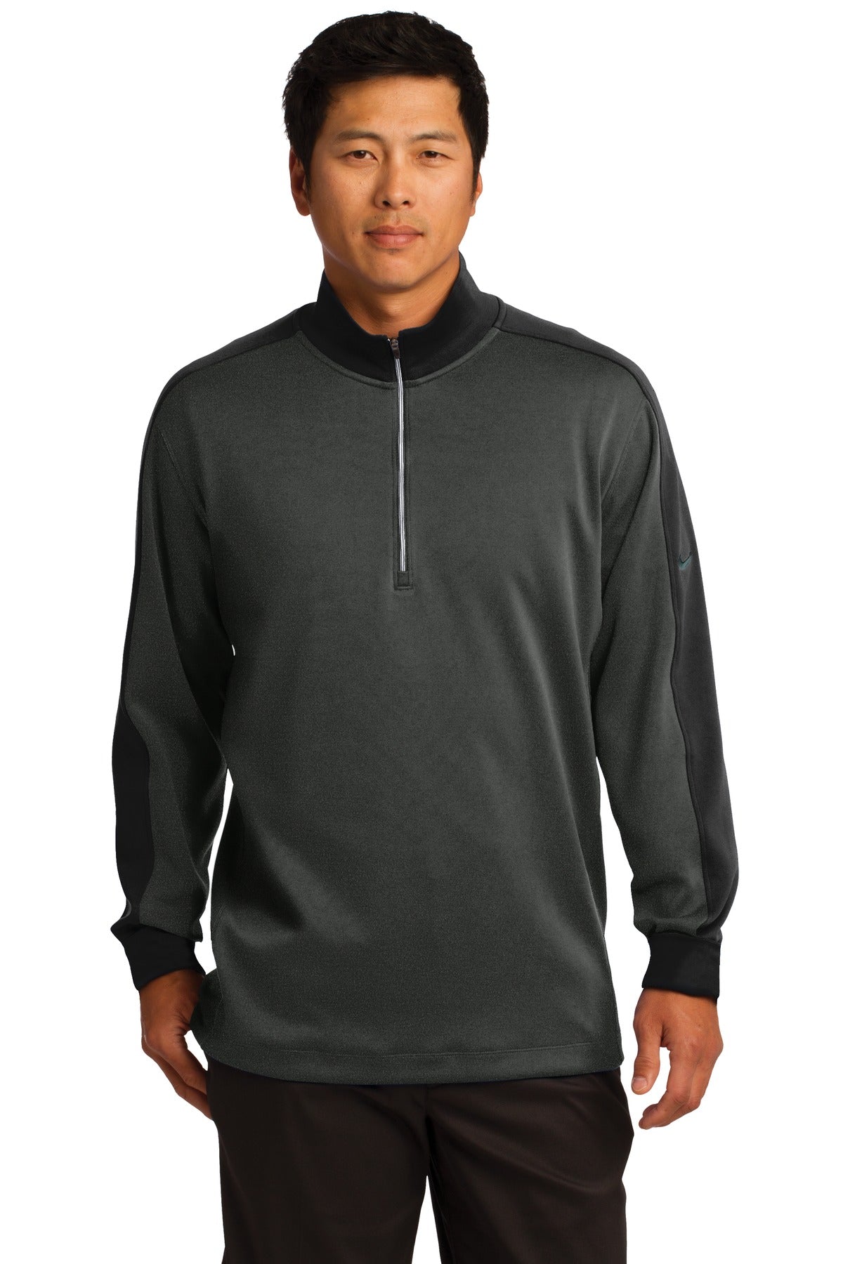 Nike Dri-FIT 1/2-Zip Cover-Up. - Anthracite Heather/ Black