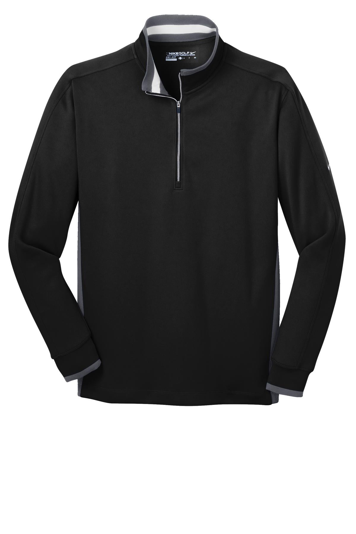 Nike Dri-FIT 1/2-Zip Cover-Up. - Black/ Dark Grey/ White
