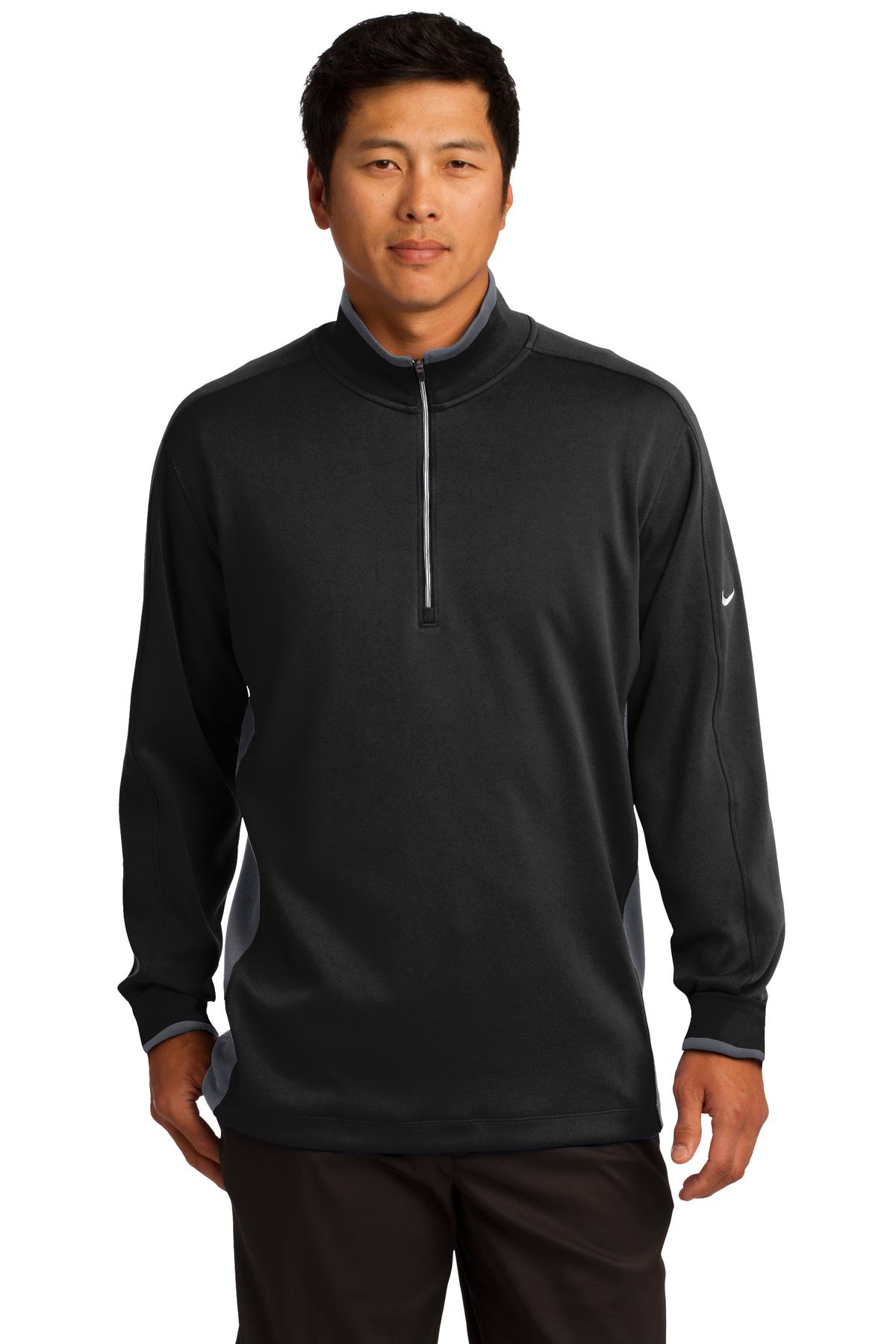 Nike Dri-FIT 1/2-Zip Cover-Up. - Black/ Dark Grey/ White