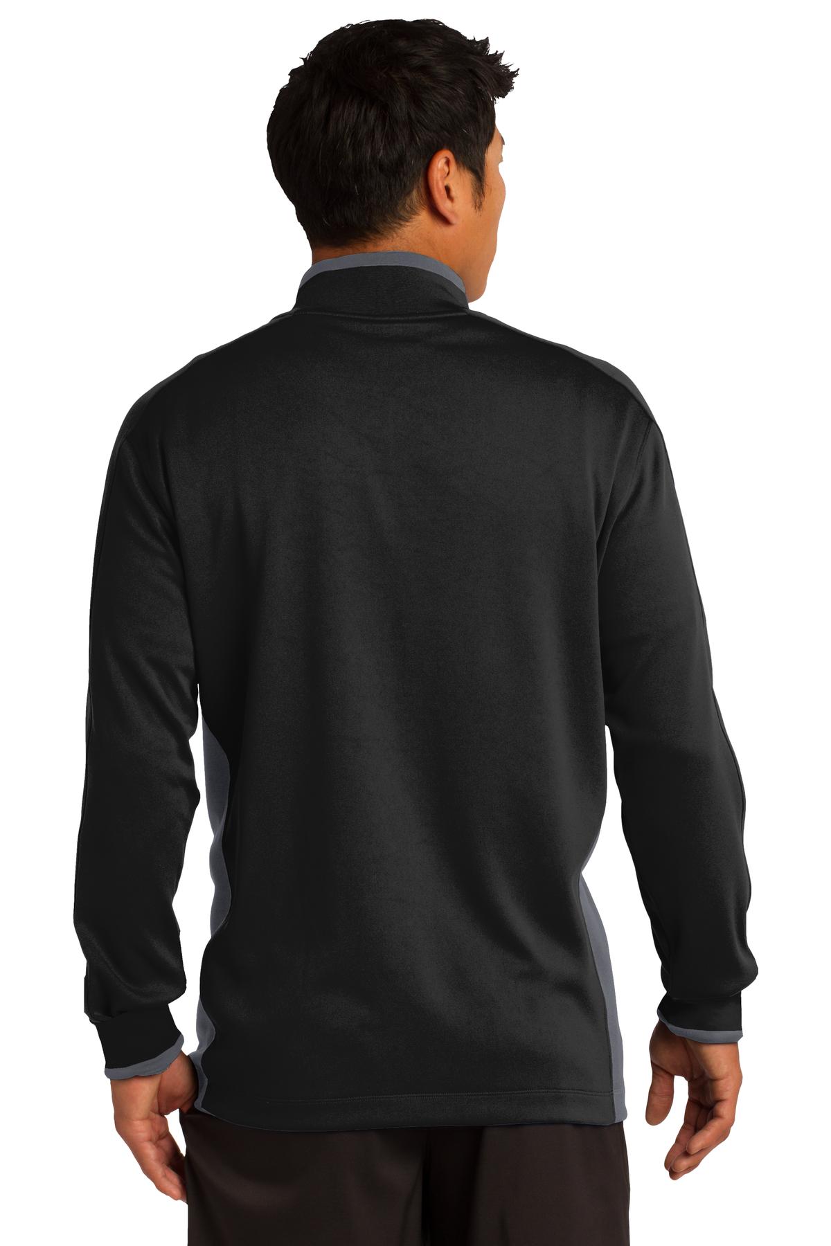 Nike Dri-FIT 1/2-Zip Cover-Up. - Black/ Dark Grey/ White