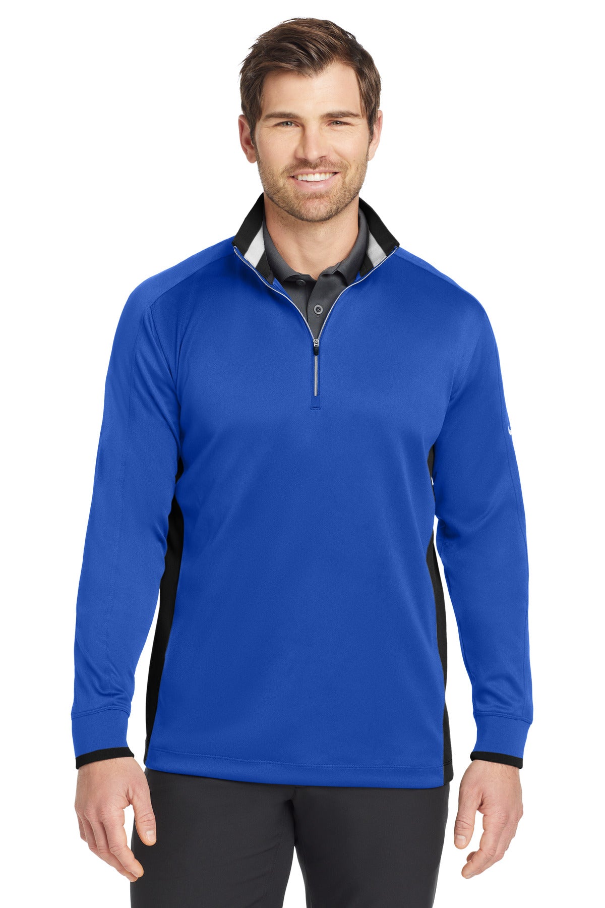 Nike Dri-FIT 1/2-Zip Cover-Up. - Game Royal/ Black/ White