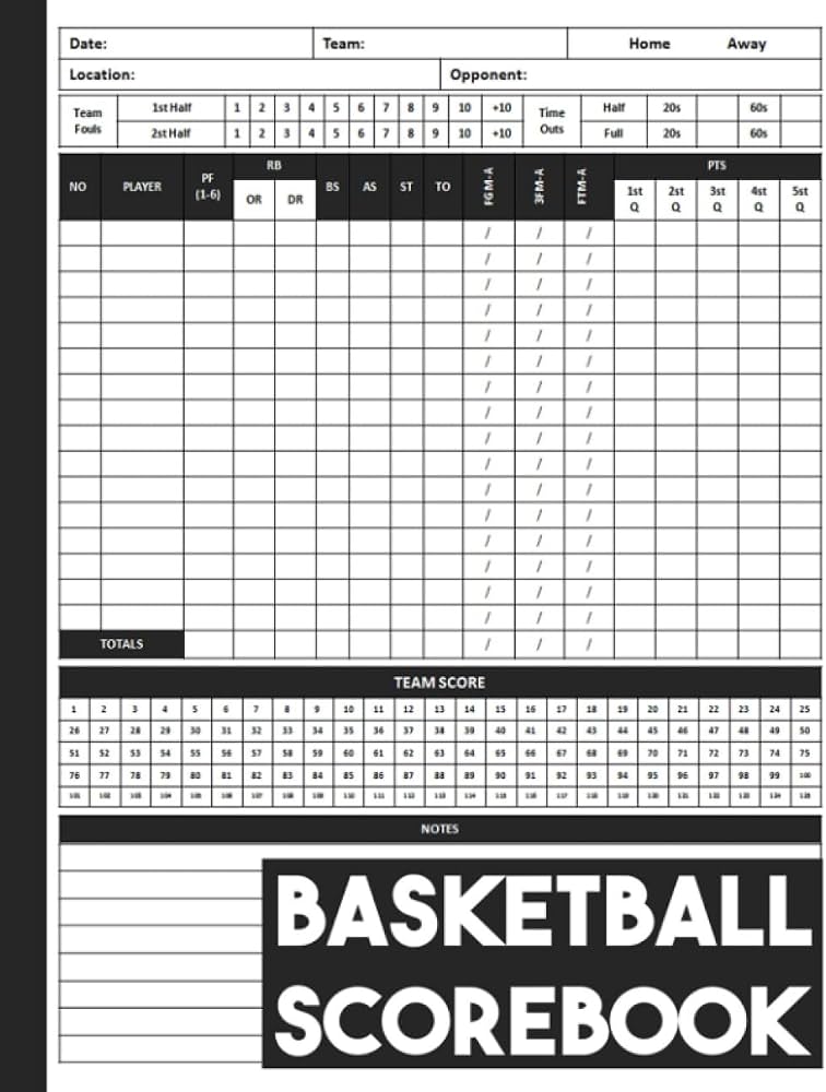 Athletic Connection Mark V Basketball Scorebook