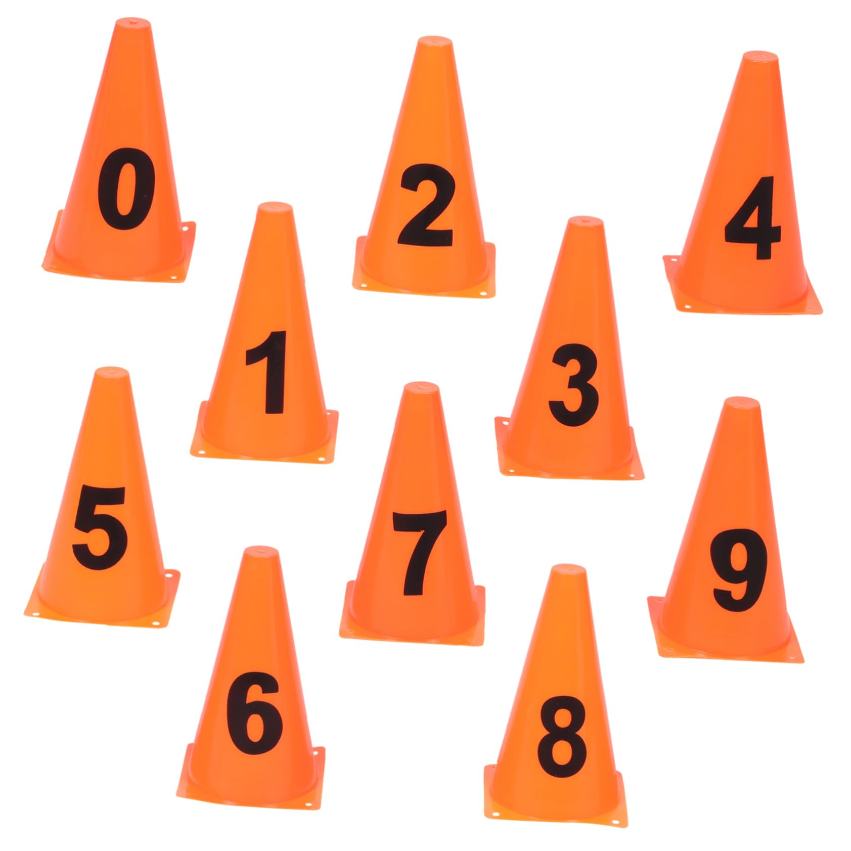 Athletic Connection 9" Lightweight Orange Cones w/Numbers