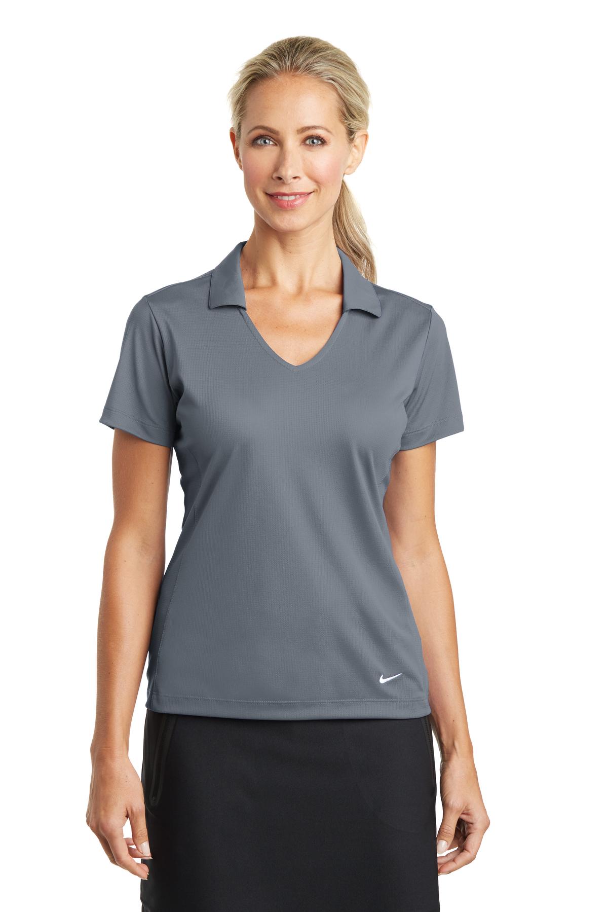 Nike Women's Dri-FIT Vertical Mesh Polo. - Cool Grey