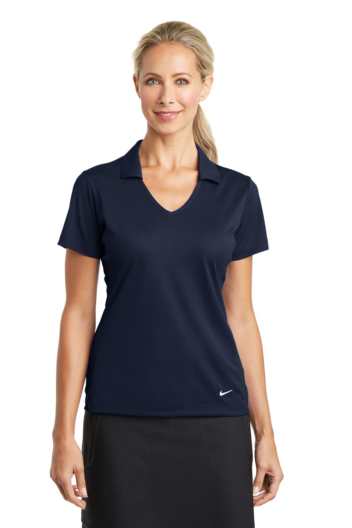 Nike Women's Dri-FIT Vertical Mesh Polo. - Marine