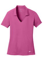 Nike Women's Dri-FIT Vertical Mesh Polo. - Pink Fire