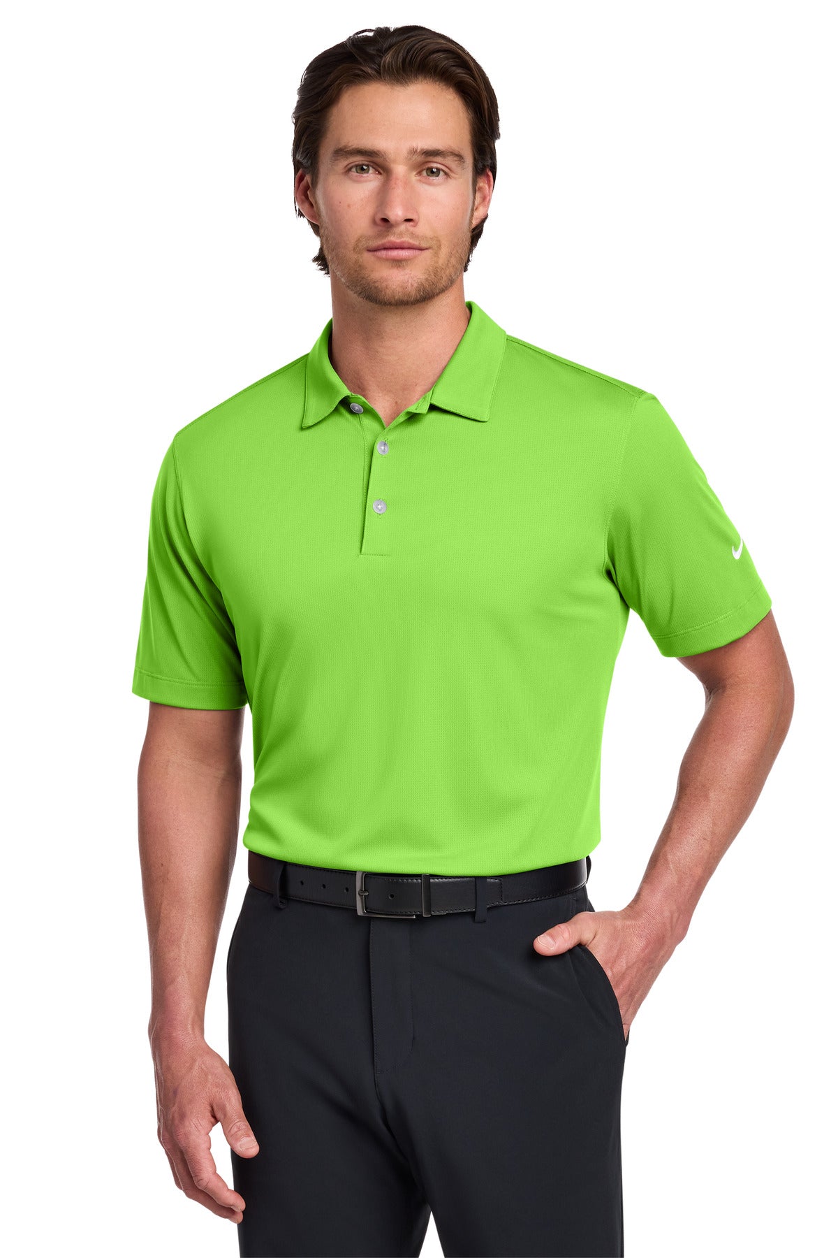 Nike Dri-FIT Vertical Mesh Polo. - Action Green