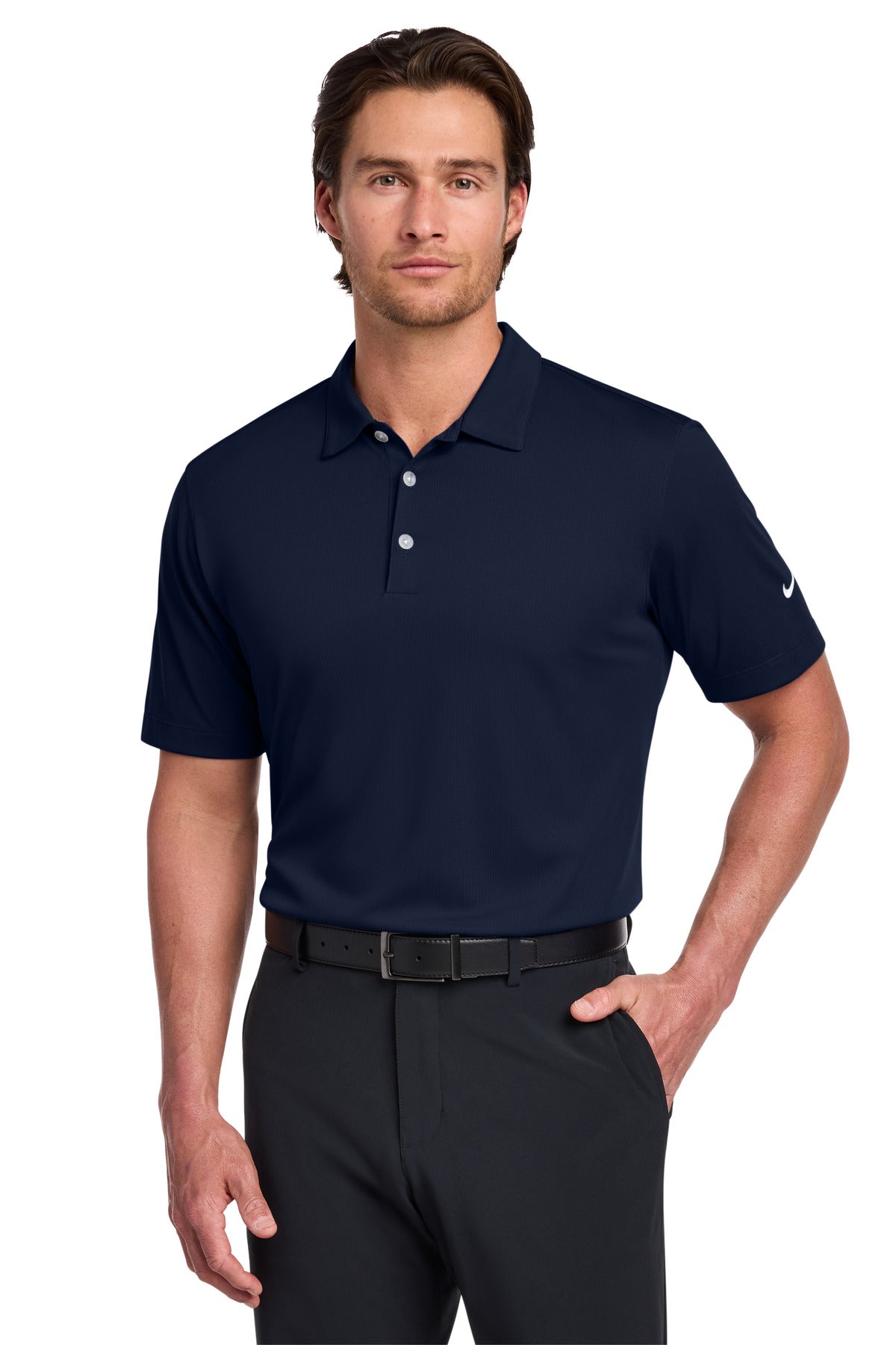 Nike Dri-FIT Vertical Mesh Polo. - Marine