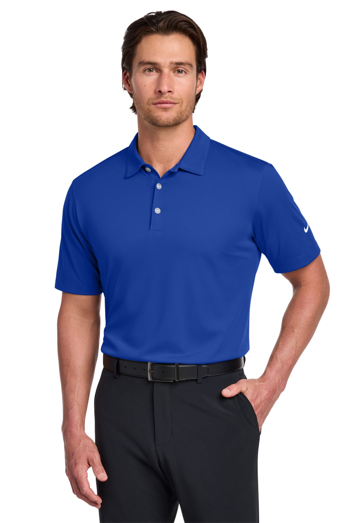 Nike Dri-FIT Vertical Mesh Polo. - Old Royal
