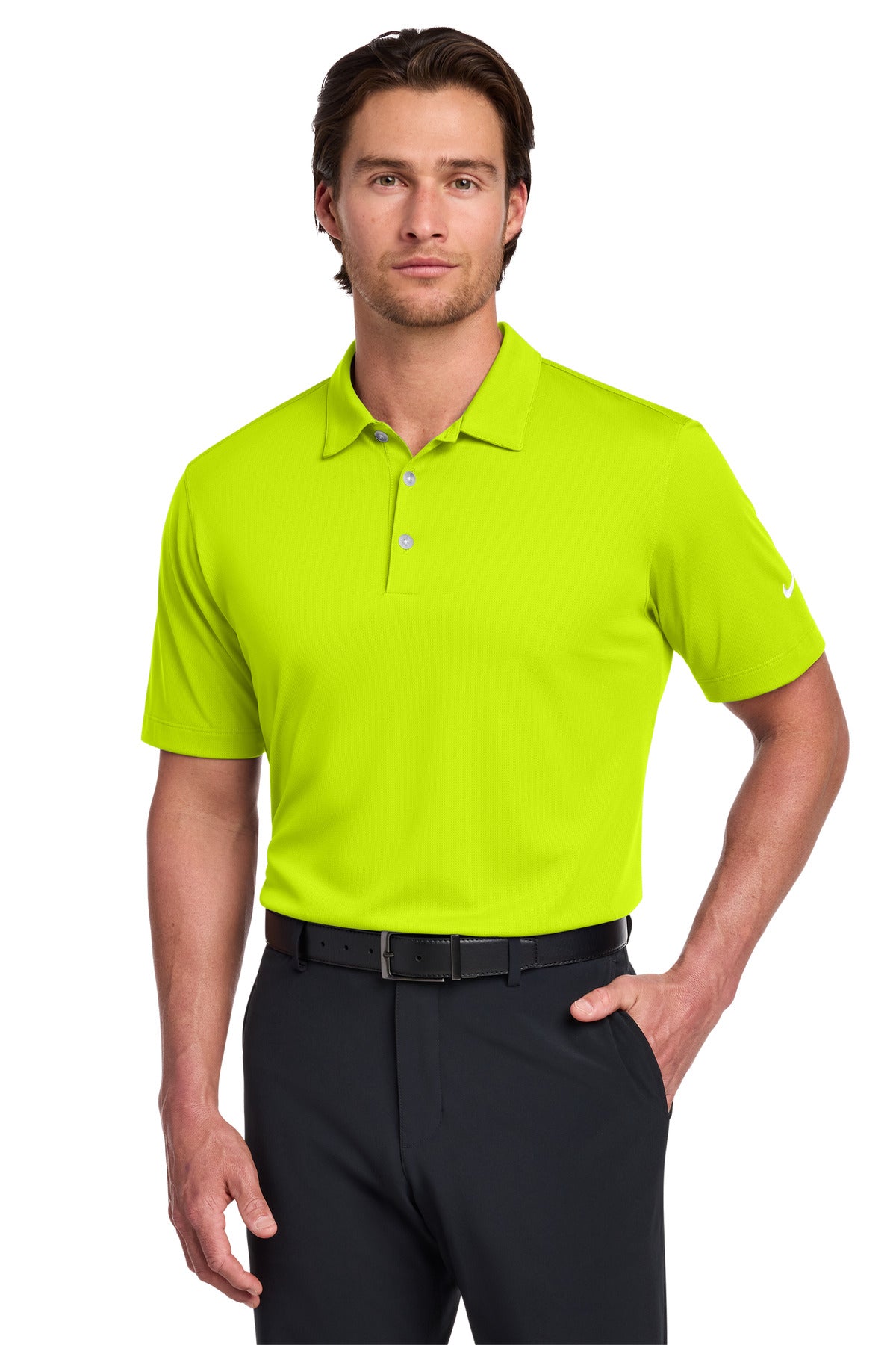 Nike Dri-FIT Vertical Mesh Polo. - Volt