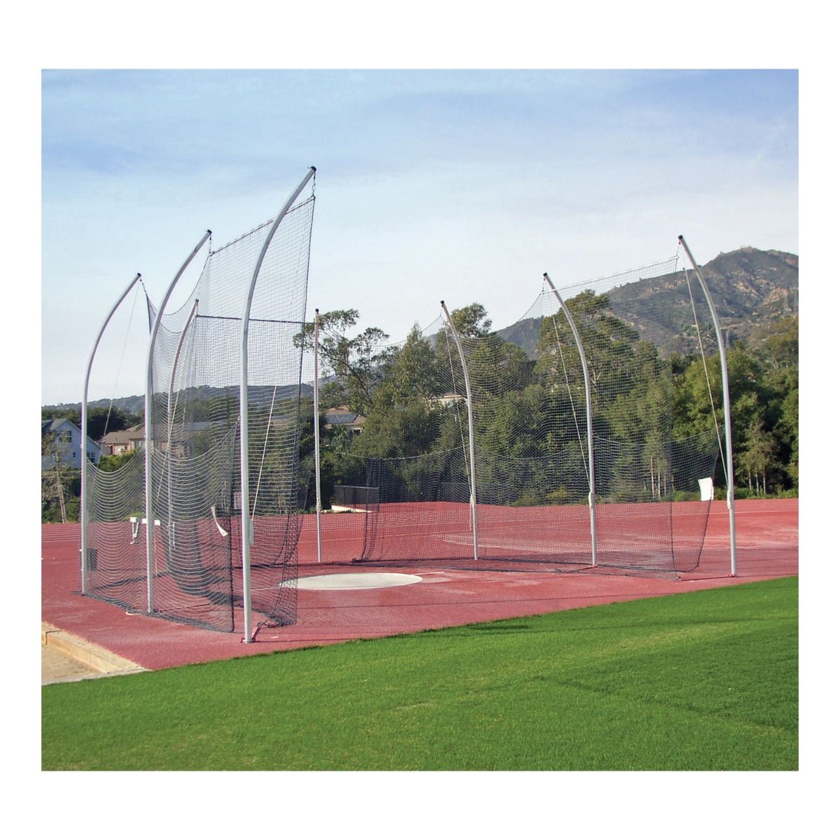 Gill Brutus NCAA Aluminum Discus Cage W/Rear Door Access; 7 Pole