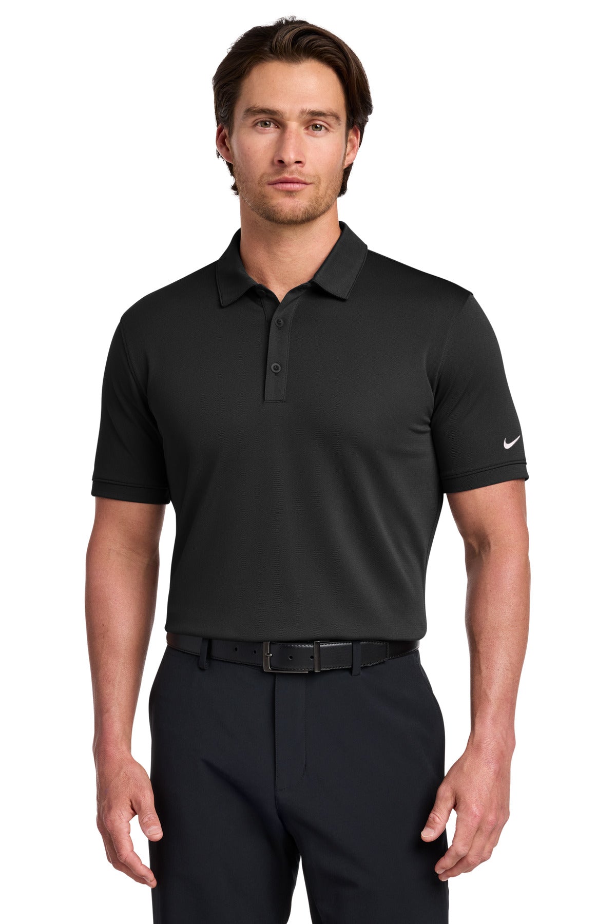 Nike Dri-FIT Solid Icon Pique Modern Fit Polo. - Black