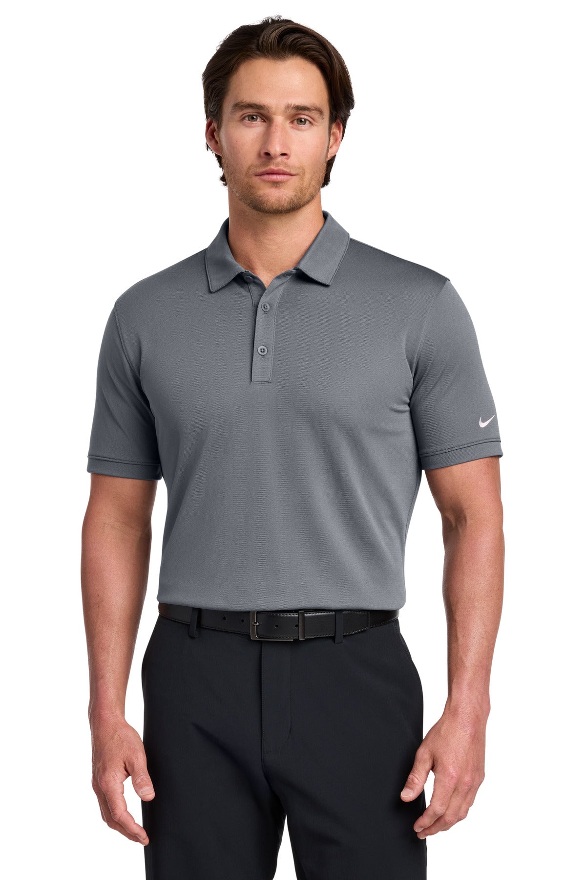 Nike Dri-FIT Solid Icon Pique Modern Fit Polo. - Dark Grey