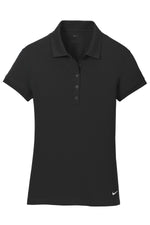 Nike Women's Dri-FIT Solid Icon Pique Modern Fit Polo. - Black