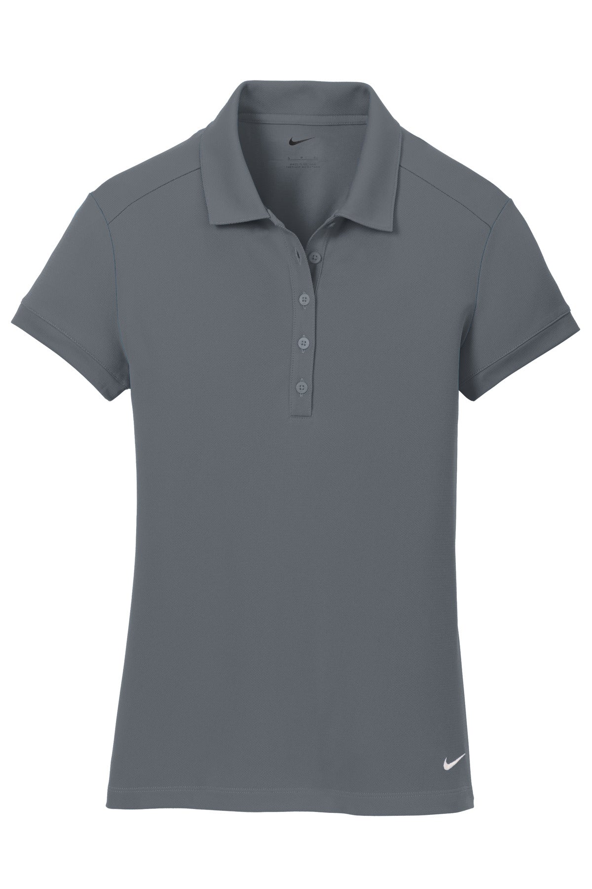 Nike Women's Dri-FIT Solid Icon Pique Modern Fit Polo. - Dark Grey