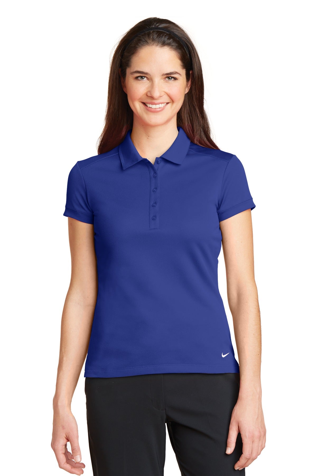 Nike Women's Dri-FIT Solid Icon Pique Modern Fit Polo. - Deep Royal Blue