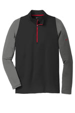 Nike Dri-FIT Stretch 1/2-Zip Cover-Up. - Black/ Dark Grey/ Gym Red