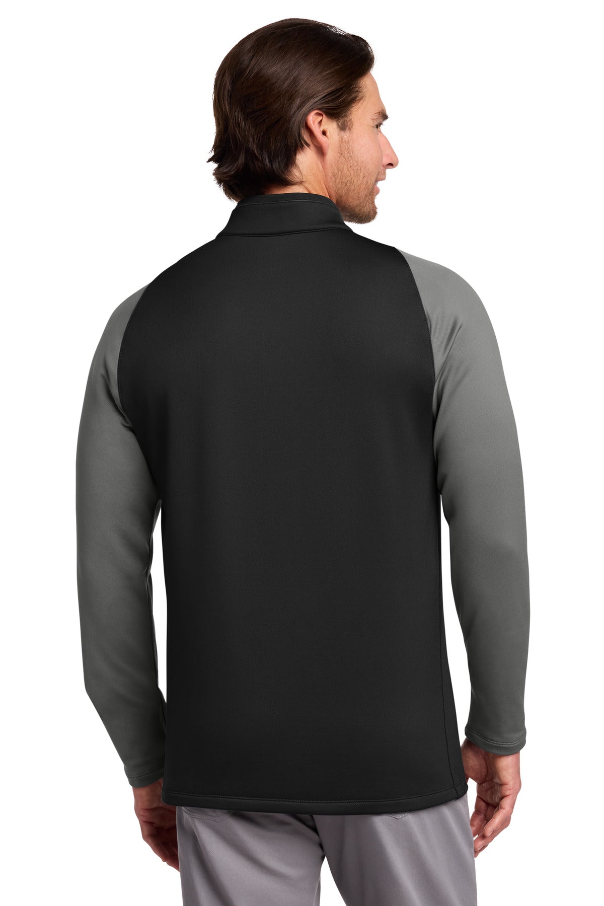 Nike Dri-FIT Stretch 1/2-Zip Cover-Up. - Black/ Dark Grey/ Gym Red