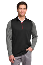 Nike Dri-FIT Stretch 1/2-Zip Cover-Up. - Black/ Dark Grey/ Gym Red
