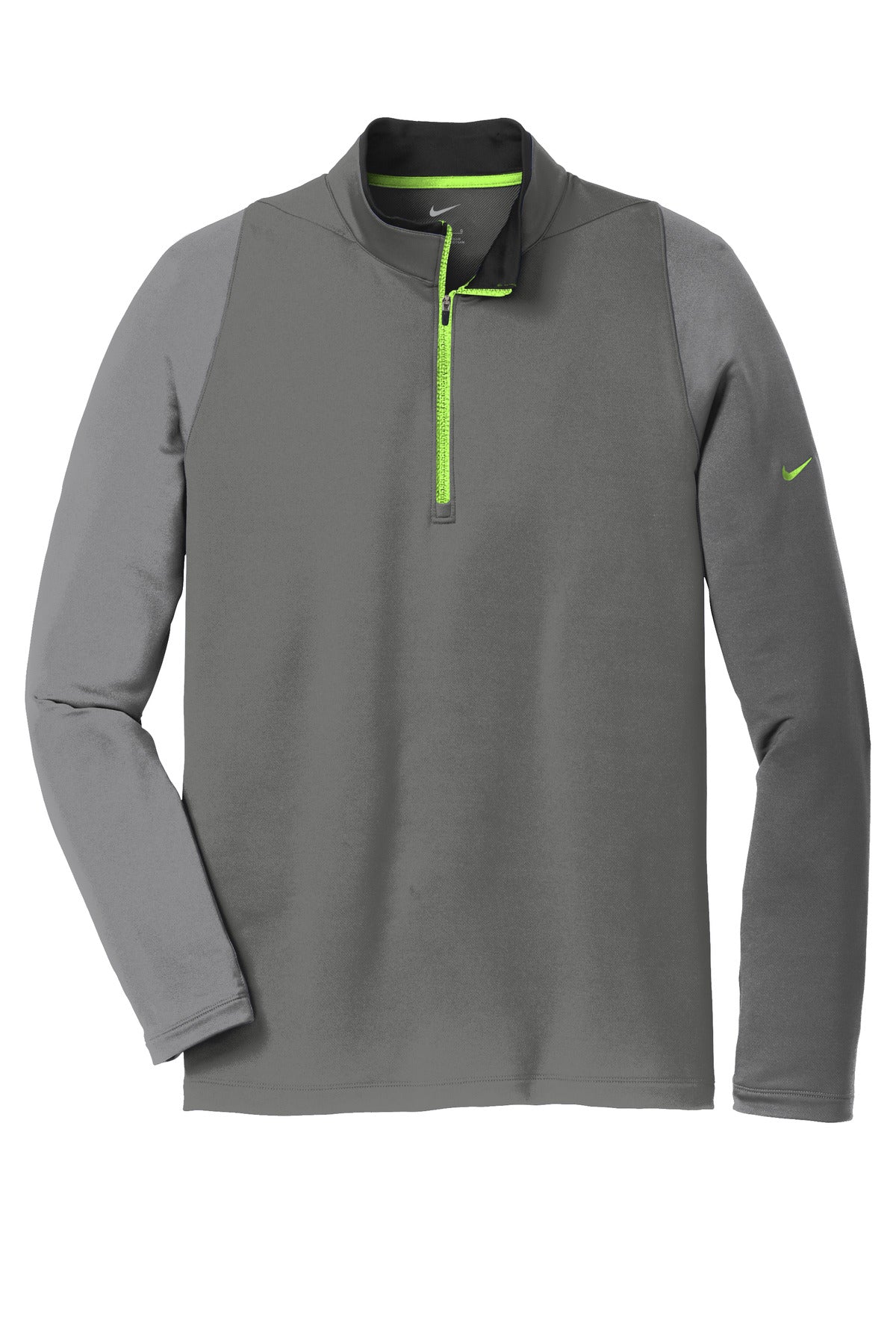 Nike Dri-FIT Stretch 1/2-Zip Cover-Up. - Dark Grey/ Cool Grey/ Volt