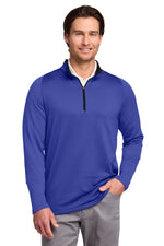 Nike Dri-FIT Stretch 1/2-Zip Cover-Up. - Deep Royal Blue/ Black