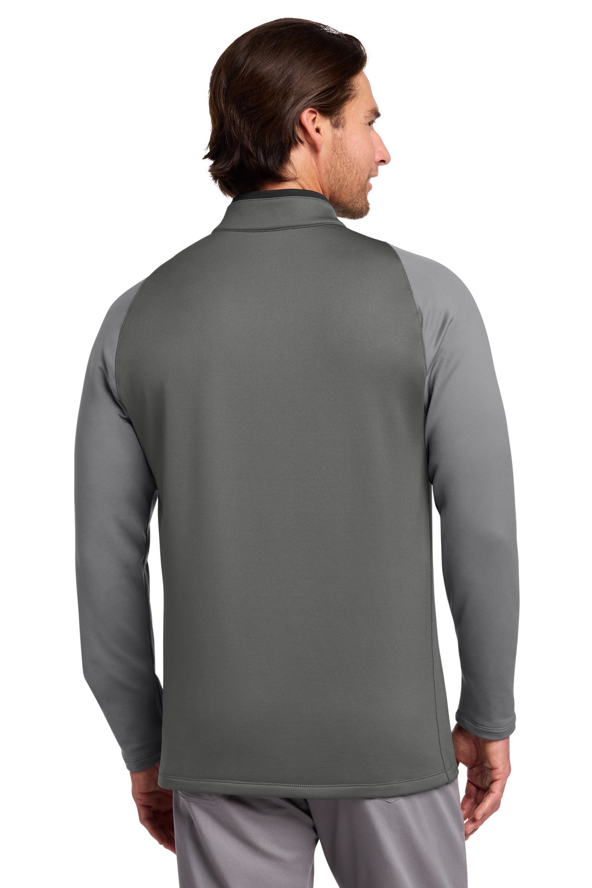 Nike Dri-FIT Stretch 1/2-Zip Cover-Up. - Dark Grey/ Cool Grey/ Volt