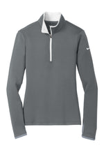 Nike Women's Dri-FIT Stretch 1/2-Zip Cover-Up. - Dark Grey/ White