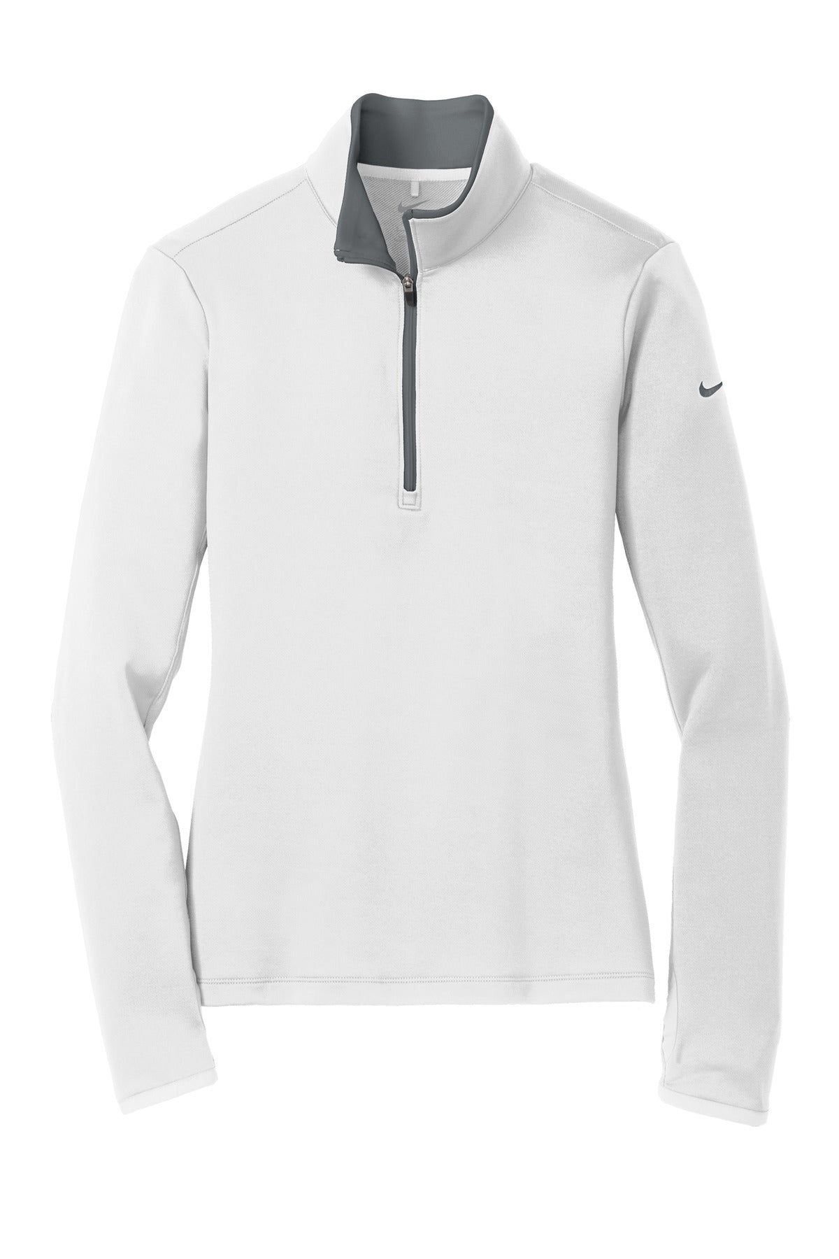 Nike Women's Dri-FIT Stretch 1/2-Zip Cover-Up. - White/ Dark Grey