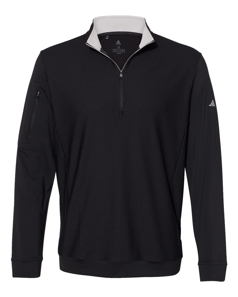 Men's Textured Quarter-Zip Pullover - Black