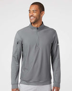 Men's Textured Quarter-Zip Pullover - Grey Three