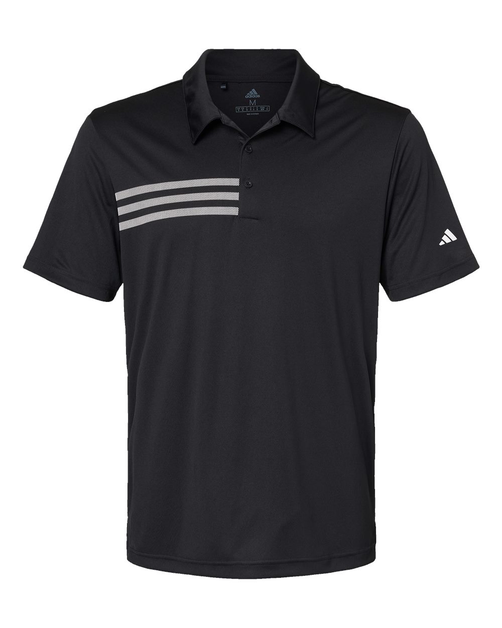 Men's 3-Stripes Chest Polo - Black/ White