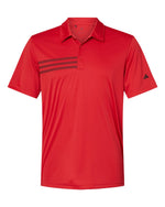 Men's 3-Stripes Chest Polo - Collegiate Red/ Black