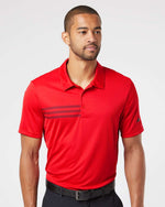 Men's 3-Stripes Chest Polo - Collegiate Red/ Black