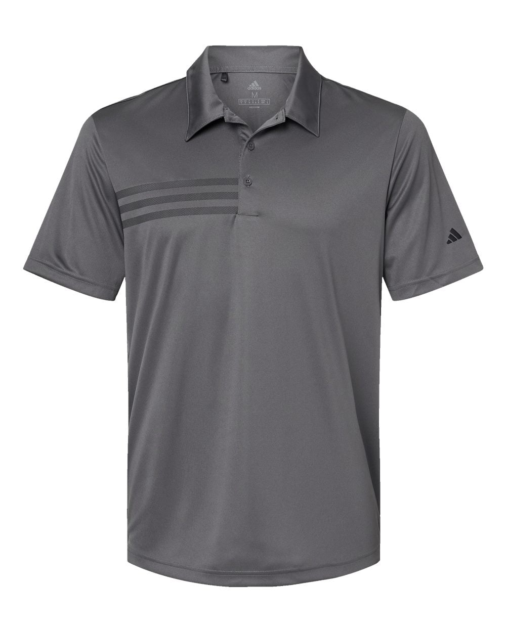 Men's 3-Stripes Chest Polo - Grey Five/ Black