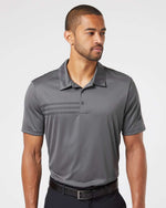 Men's 3-Stripes Chest Polo - Grey Five/ Black