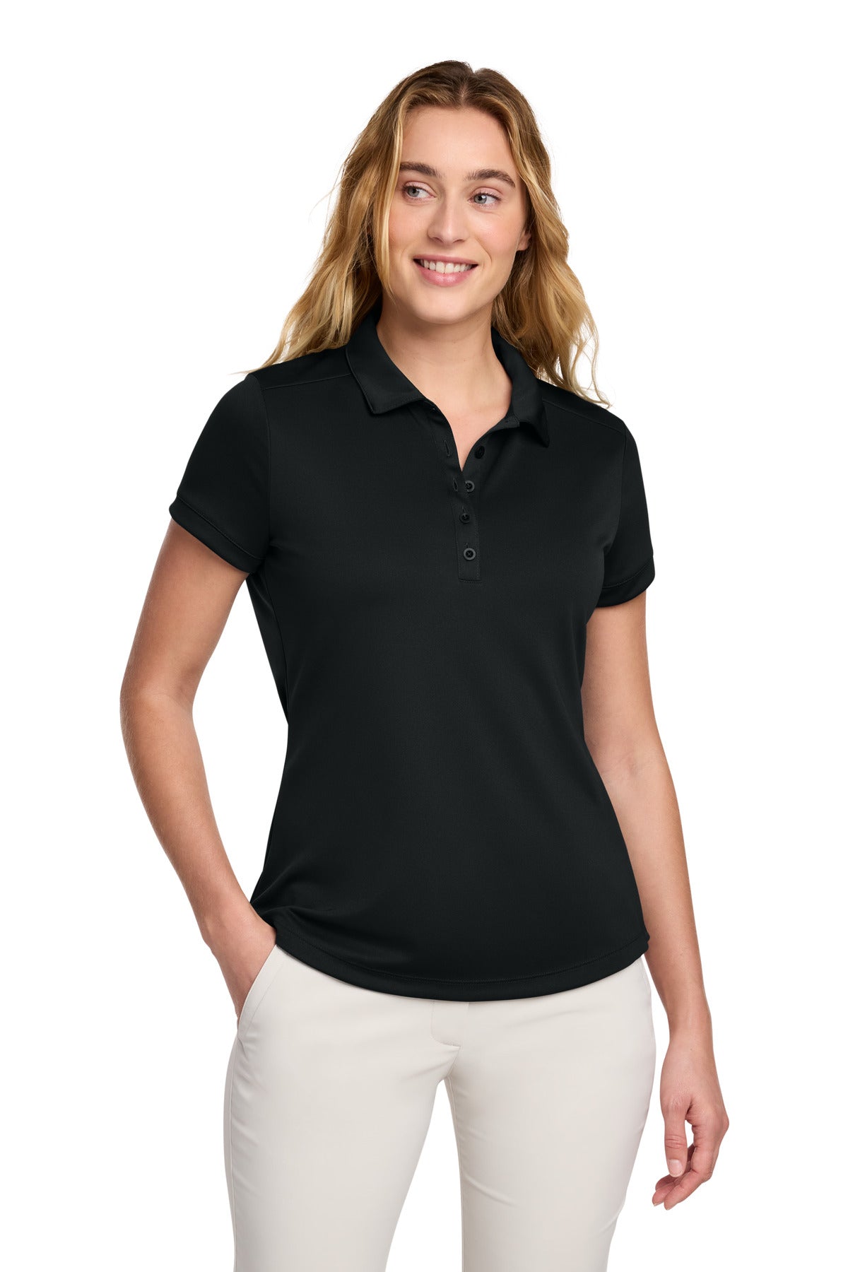 Nike Women's Dri-FIT Players Modern Fit  Polo. - Black