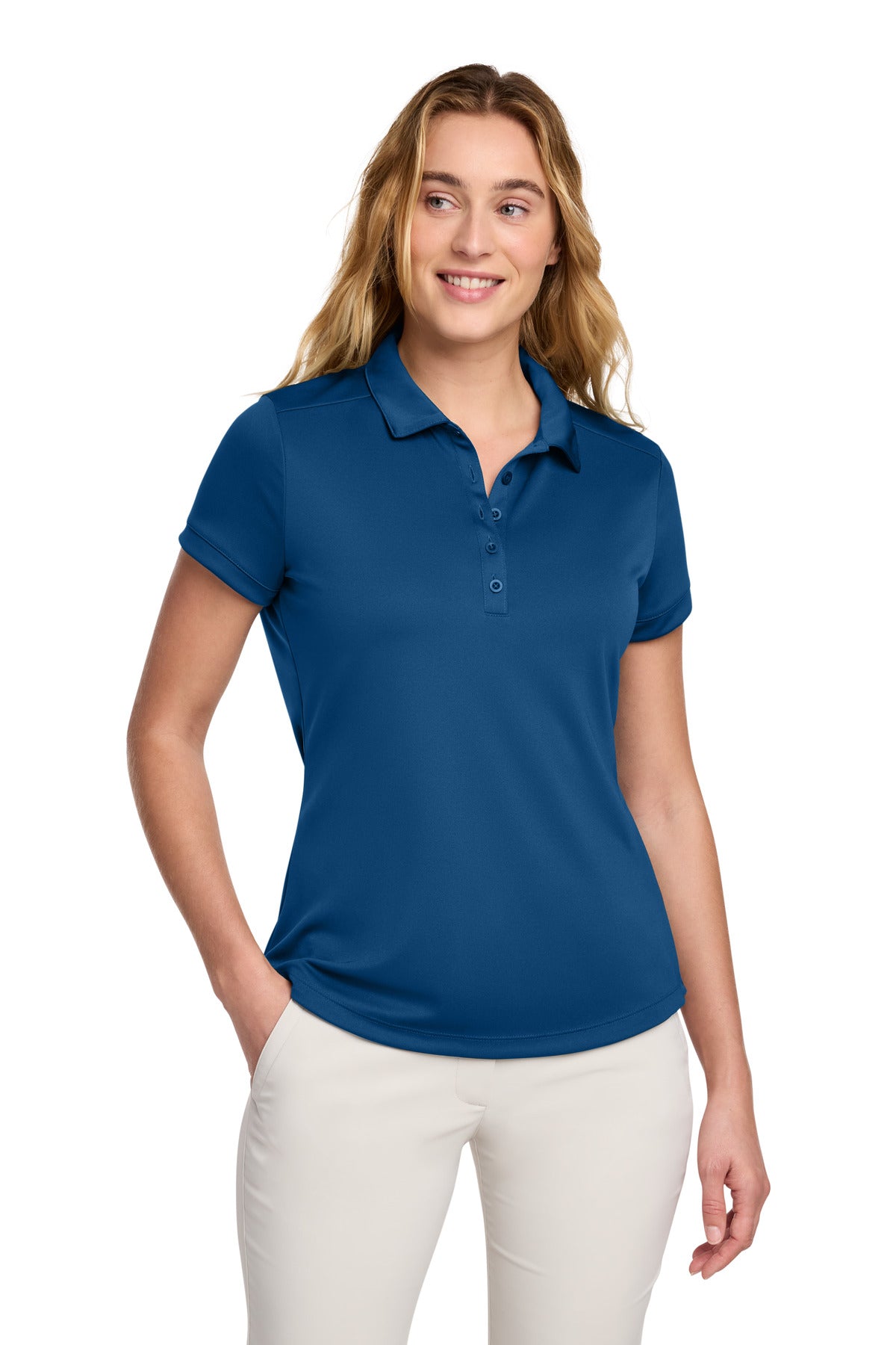 Nike Women's Dri-FIT Players Modern Fit  Polo. - Gym Blue
