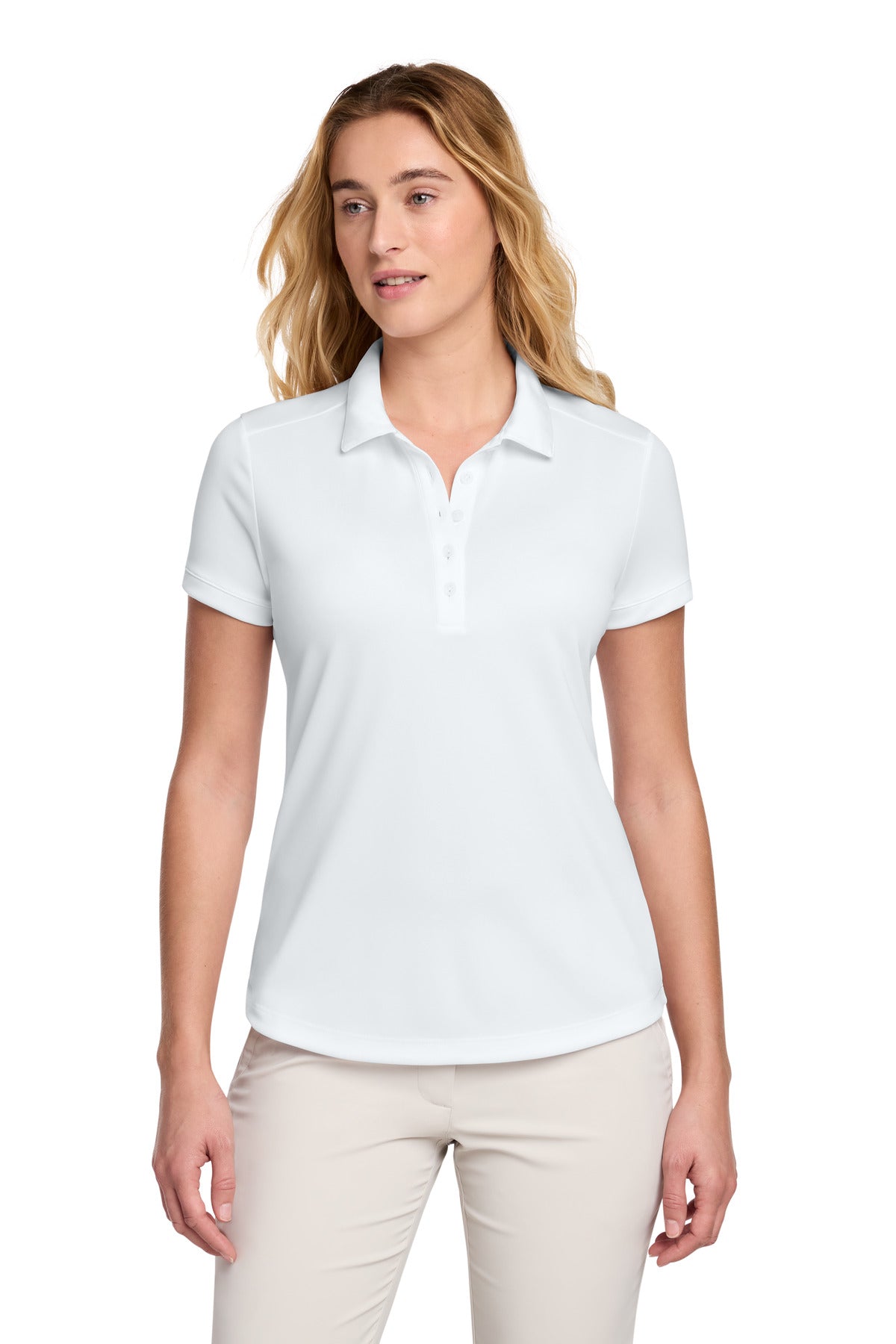 Nike Women's Dri-FIT Players Modern Fit  Polo. - White