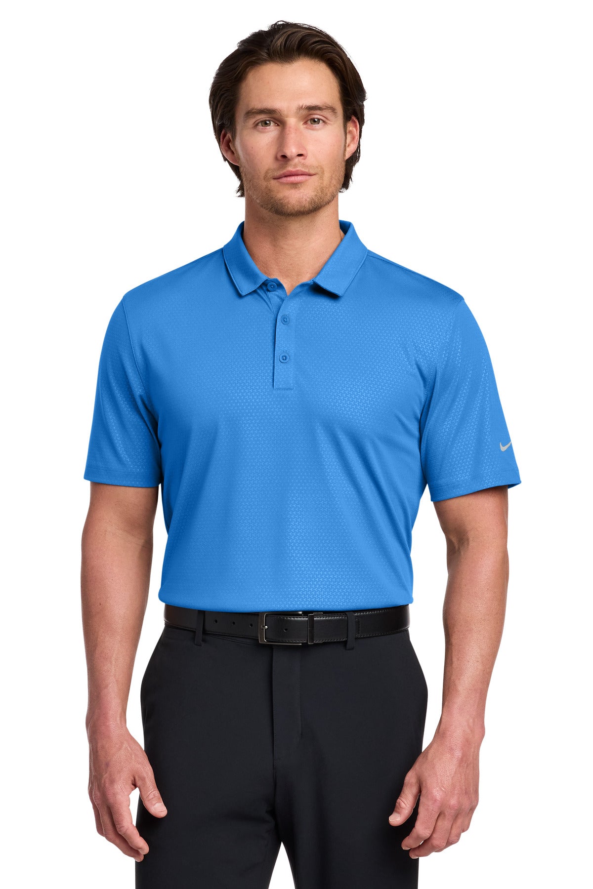Nike Dri-FIT Embossed Tri-Blade Polo. - Brisk Blue