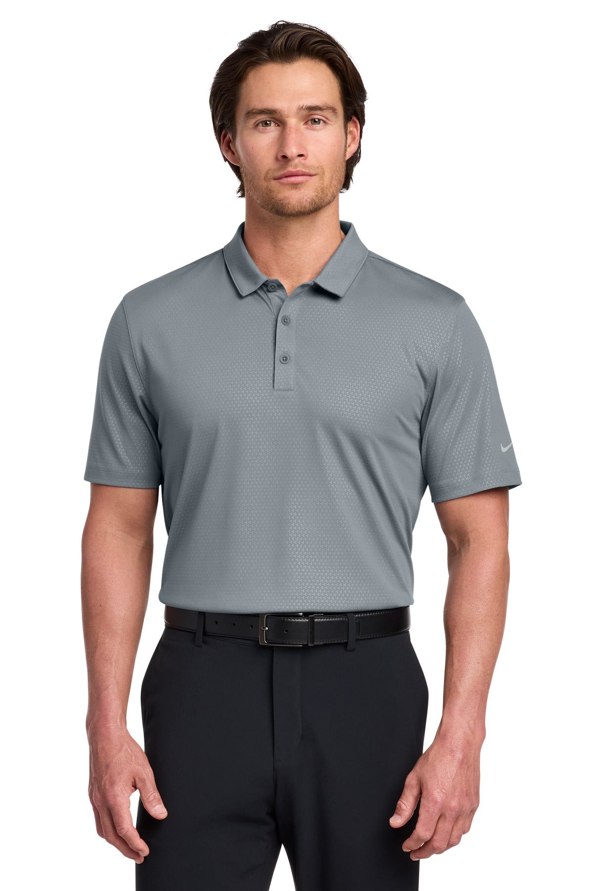 Nike Dri-FIT Embossed Tri-Blade Polo. - Cool Grey