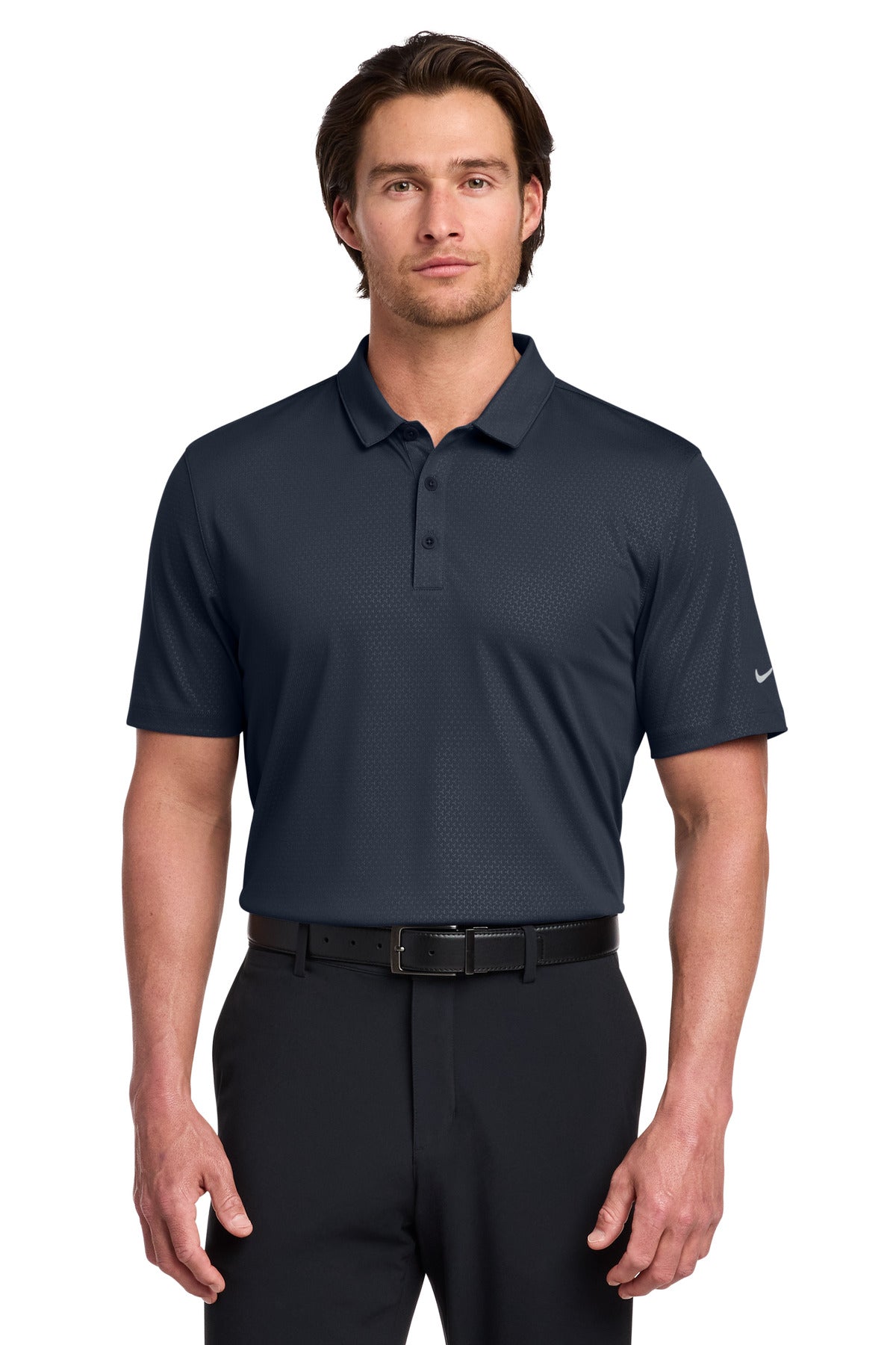 Nike Dri-FIT Embossed Tri-Blade Polo. - Marine