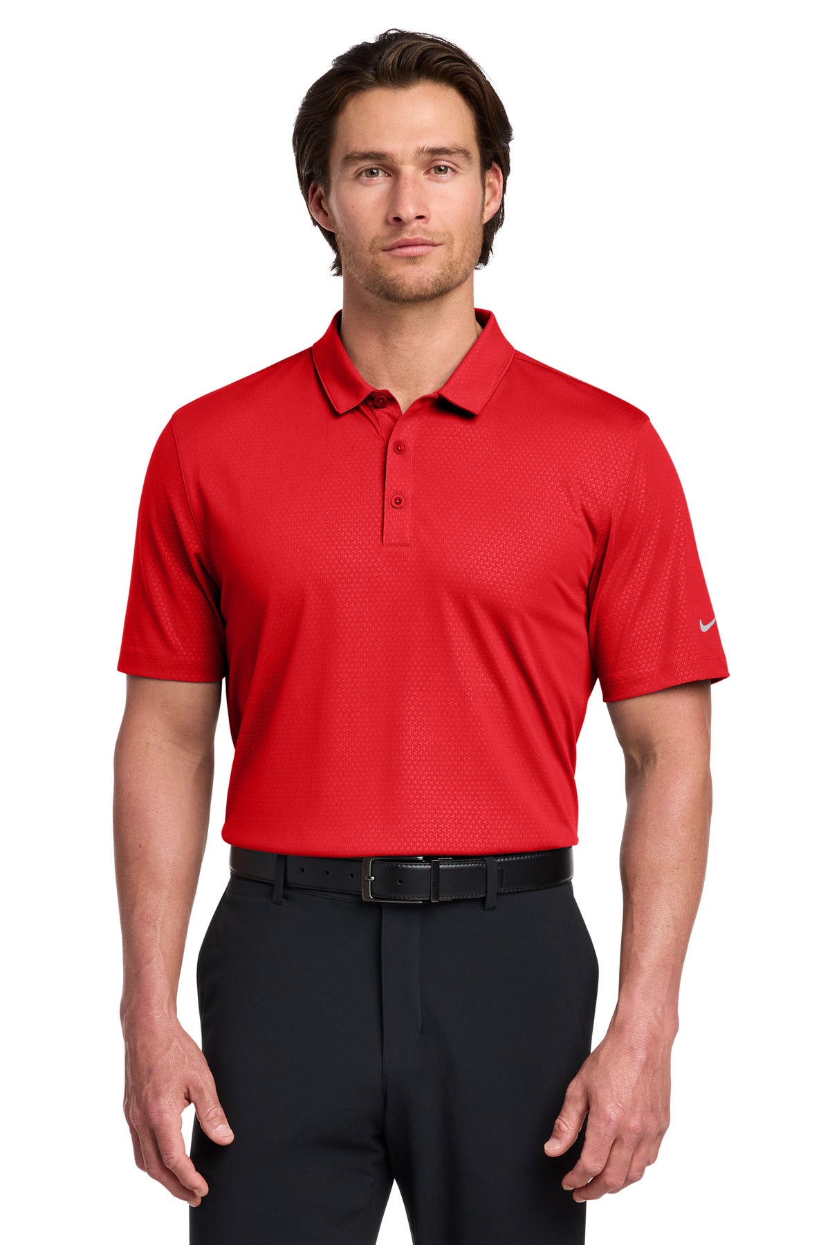 Nike Dri-FIT Embossed Tri-Blade Polo. - University Red