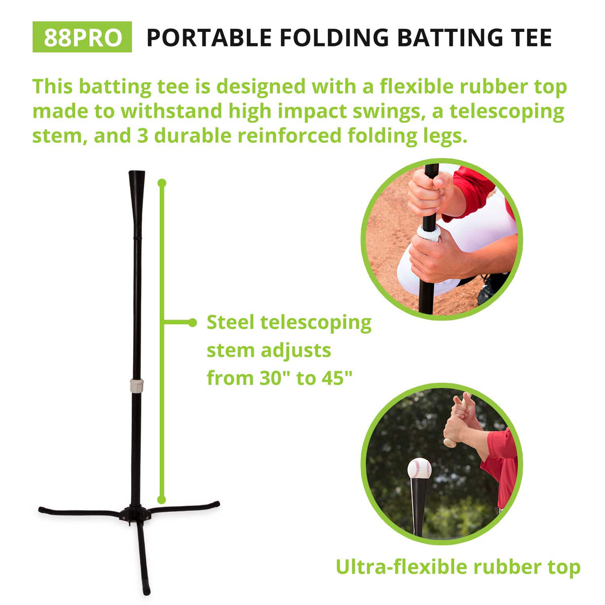 Champion Sports Pro Portable Folding Batting Tee