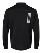 Men's 3-Stripes Double-Knit Quarter-Zip Pullover - Black/ Grey Two