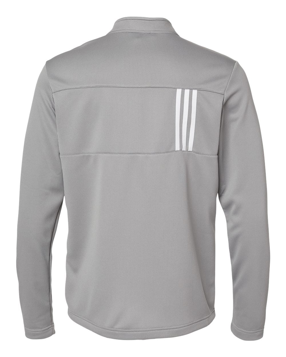 Men's 3-Stripes Double-Knit Quarter-Zip Pullover - Grey Three/ White