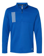 Men's 3-Stripes Double-Knit Quarter-Zip Pullover - Team Royal/ Grey Two
