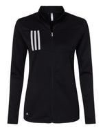 Women's 3-Stripes Double Knit Full-Zip Jacket - Black/ Grey Two