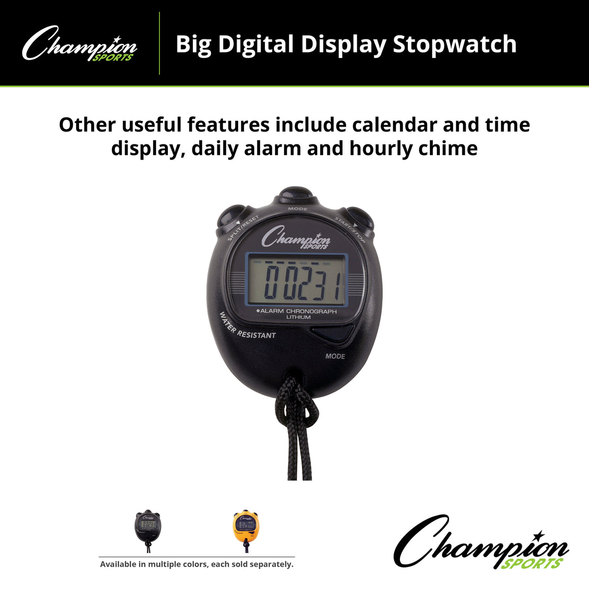 Champion Sports Big Digital Display Stopwatch